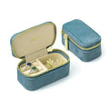 Small Travel Jewelry Case (Mini-Coral Blue / Small Rectangle)
