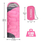 Sleeping Bags for Adults Kids Boys Girls Backpacking Hiking Camping Microfiber Liner ((50-77°F) Pink)
