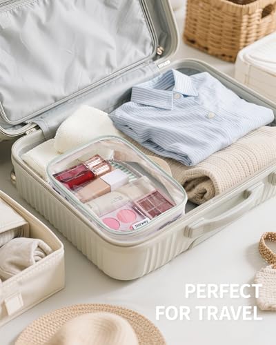TSA Approved Clear Toiletry Bag for Travel (Y-Mint Green Stripe)