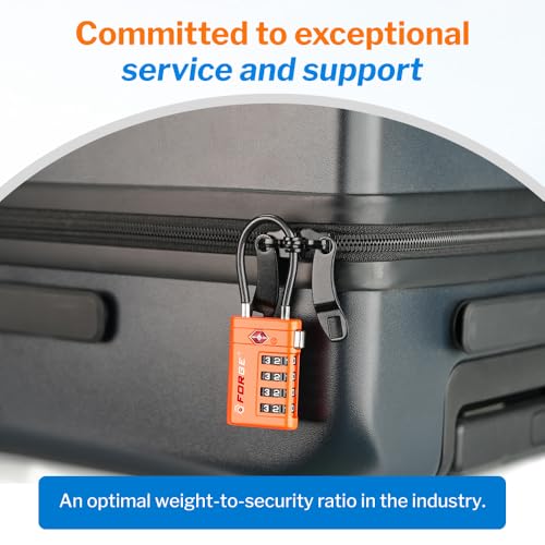Open Alert TSA Approved Luggage Locks (Orange 4 PK)