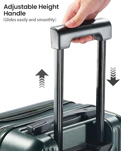 20 Inch Top Opening Carry On Luggage With Wheels (Wine Red)
