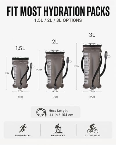 Water Bladder 1.5L Hydration Bladder for Hiking Backpack (Coffee-1.5L)