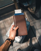 Passport Wallet for Travel RFID Blocking Premium Leather (Espresso)