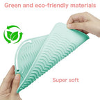 Silicone Heat Resistant Curling Iron Mat Flat Iron Travel Case (Green)