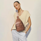 Sling Bag for Women Crossbody Bags Fanny Packs Over Shoulder Bag Sling Purse Backpack Vegan Leather Travel Handbag Purse Gifts Brown (Brown)