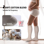 Cotton Compression Socks for Women&Men 20 (2 Pairs-grey&beige / Medium-Large)