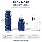 Collapsible Water Bottle (Navy Blue-18oz)
