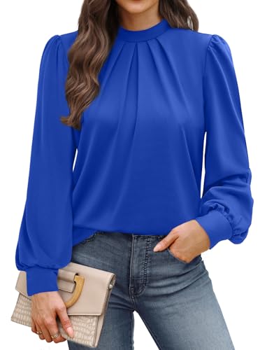 Early Fall Fashion Must Haves Winter Clothing for Women Fall Clothes Long Sleeve Blouses Dressy Casual Travel Plus Size Airport Outfits 2026 Spring Womens Tops Blue 2XL (12 - Blue / XX-Large)