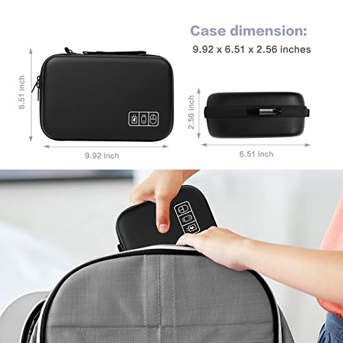 Electronic Organizer Travel Compatible with MacBook Power Adapter (Black)