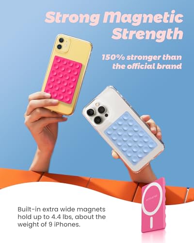 Magnetic Suction Phone Mount for MagSafe Case (Hot Pink)
