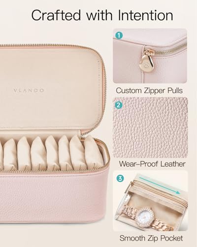 Jewelry Organizer with Clear 12 Velvet Bags (12PCS-Pink)