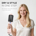 One Step Hair Dryer Brush and Styler Volumizer (Pink / 2.3" Oval Barrel)