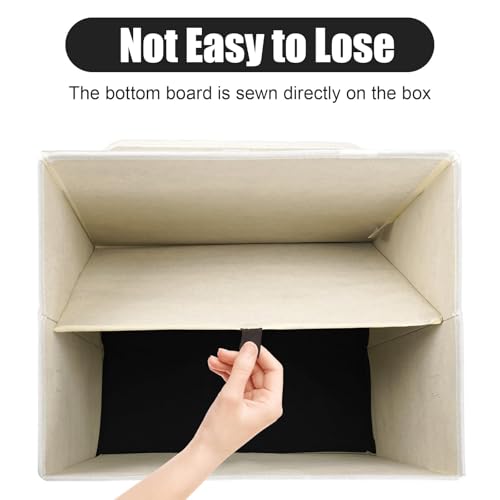 Large 42 Quarts Fabric Storage Bins with Lids [2 (Black & White / Large - 2 Pack)