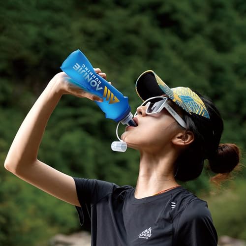 Soft Flask Collapsible Water Bottles Running Bottle BPA (500ml/16.9oz - N - Pack of 2)