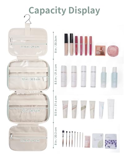 Travel Toiletry Bag for Women (A-Mint Green / Large)