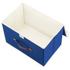 Foldable Storage Boxes with Lids 5 Pack Fabric Storage Bins with Lids (5 pack / Classic Blue)