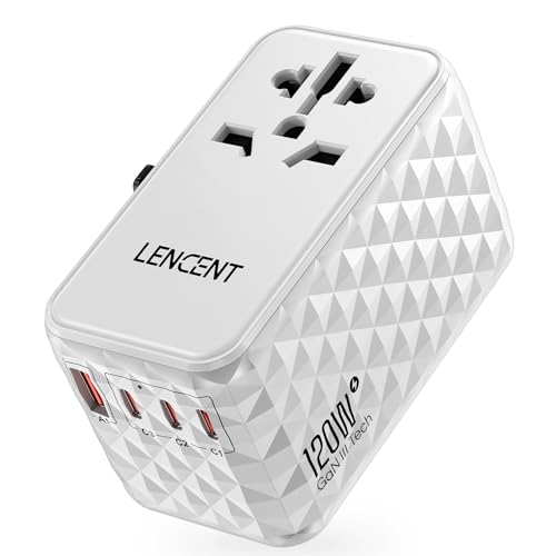 120W International Travel Adapter (120W-1A3C(4 Fast Charger Ports) / White)