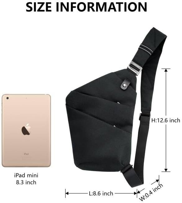 Anti-Theft Crossbody Sling Bag Unisex Slim Water Resistant Shoulder Bag Outdoor - Image 5