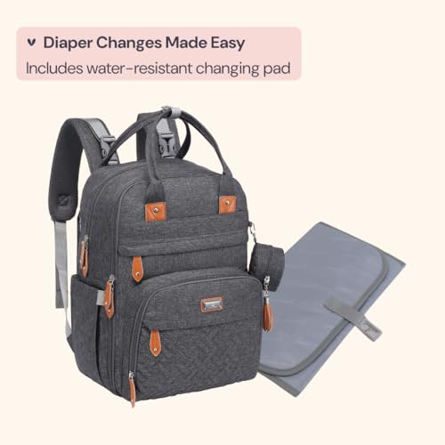 Diaper Bag Backpack (Dark Gray / Large)