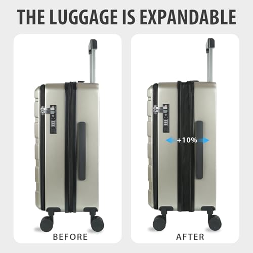 20 Inch Airline Approved Carry On Luggage (Champagne)