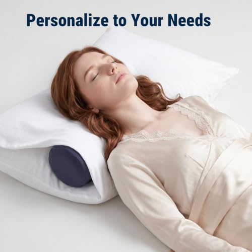 Neck Roll Pillow (Navy Blue / Medium - 5.0" H)
