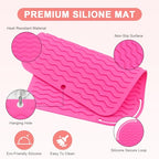 Plus Size Silicone Heat Resistant Mat for Hair Tools (Hotpink)