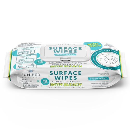 1 Pack Surface Wipes with Bleach (72 Count (Pack of 1))