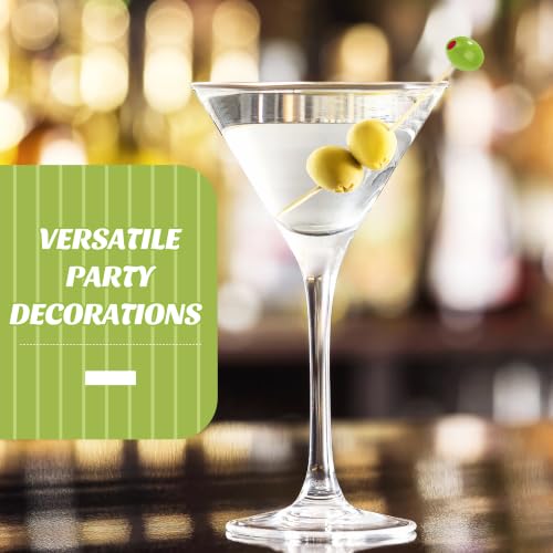100 Pcs Olive Cocktail Picks 4.7 Inch Martini Picks Olive Bamboo (Olive)
