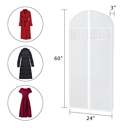 Long Dress Garment Bags for Storage Clear Coat Cover Bag 60 in (60"-2pcs)