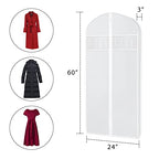 Long Dress Garment Bags for Storage Clear Coat Cover Bag 60 in (60"-2pcs)