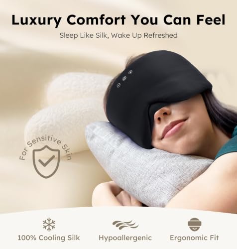 Luxury Bluetooth 5.4 Sleep Mask for Adults (Ebony)