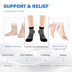 Ankle Compression Socks Women Men Plantar Fasciitis Relief 3 Pairs (Small / Black+white+d Grey(5 Pairs))
