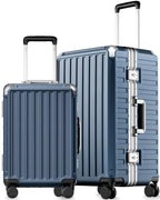2 Piece Zipperless Luggage Set (Ocean Blue / 2 Piece Set (20/24))