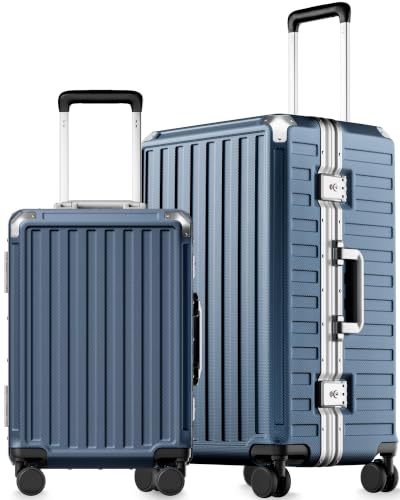2 Piece Zipperless Luggage Set (Ocean Blue / 2 Piece Set (20/24))