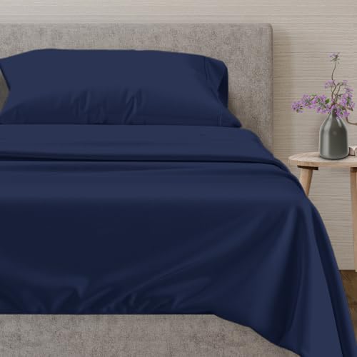 100% Egyptian Cotton Twin Size Sheet Set (Twin / 05 - Navy Blue)