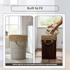 LFH Home Cotton Rich Canvas Large Laundry Bag with Handle (28”x36” / Beige)