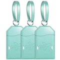 3 Pack Luggage Tags for Suitcases Bag Tag (Cyan Airplane)