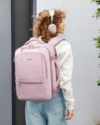 Travel Backpack for Women (Pink-light Pink / 18 Inch - 4 Pcs)