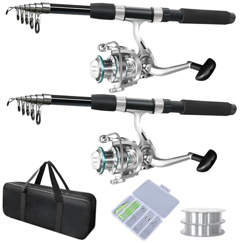2PACK Fishing Pole Combo (Silvery)