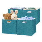 Collapsible Storage Bins (13×13×13/4pcs / Bright Green)