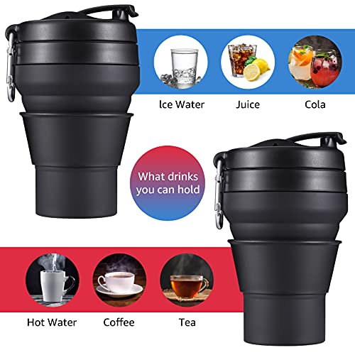 2PACK Collapsible Coffee Cup (Black / 2 x 16 Ounces)
