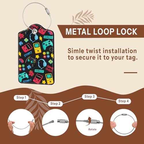 2 Pack Game Luggage Tags for Suitcase (Funny-video-game)