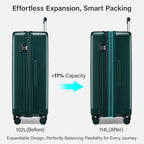 Expandable Large Checked Luggage (Blackish Green / 28 Inch EXT)