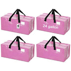 4 Pcs 24 Gallon Extra Large Moving Bags Heavy Duty Storage Bag (24 Gallon / Pink)