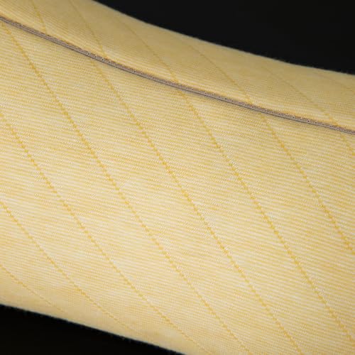 Buckwheat Neck Support Pillow Cervical Neck Cylinder Bolster Pillow Neck Pain Relief Breathable Comfortable for Back and Side Sleepers Round Pillows for Lunch Break Yellow (6x15 in / Yellow)