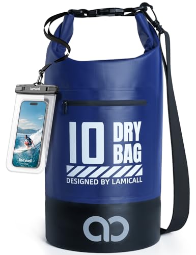 Dry Bag Waterproof Backpack with Phone Pouch 5L (Navy Blue / 10L)