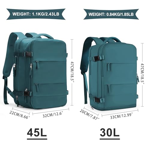 Large Travel Backpack For Women Men (45l / Peacock Blue)