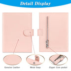Passport Holder for Travel Women RFID Blocking Genuine Leather Passport Wallet with Card Slots (Pink)