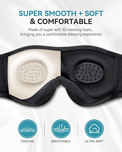 3D Sleep Headphones Bluetooth 5.4 Sleep Mask with HD Speakers (Blue)
