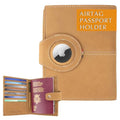 Passport Holder with Airtag Slot and RFID Blocker (03 Camel Brown)